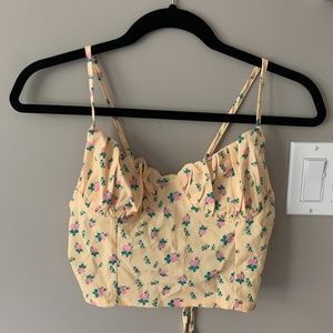 Yellow flower corset top